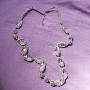 Lace Covered Hand Knotted Beaded Necklace